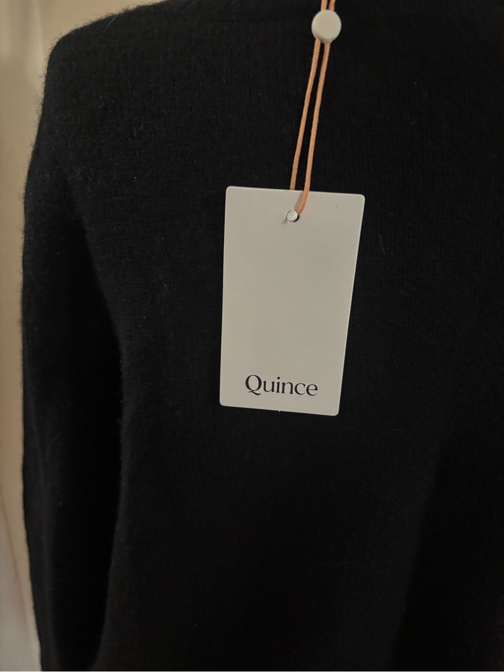 Quince Women’s Mongolian Cashmere Cropped Crew Cardigan Black large NWT - Picture 8 of 9